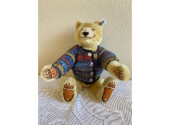 Steiff Bear With Sweater And Tag