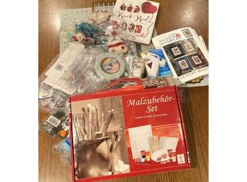 Large Lot Of Arts And Craft Supplies Incl. Cutting Boards, Charms, And Crystal Treasures