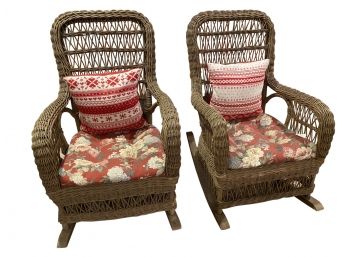 (2) Wicker Rocking Chairs