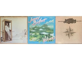 (3) Jimmy Buffet Vinyl Albums Including Volcano