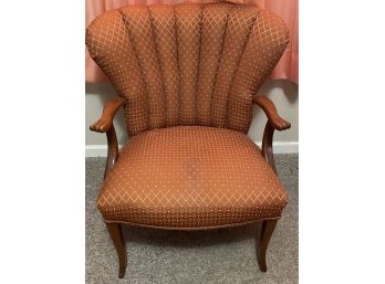 Upholstered Winged Back Chair As Is