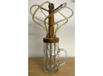 Beer Stein With Multiple Plastic Straws