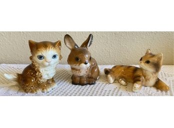 Lot Of (3) Goebel Figurines Including 2 Cats & 1 Bunny