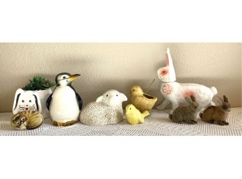 Adorable Collection Of Animal Home Decor Including Goebel Penguin Bank