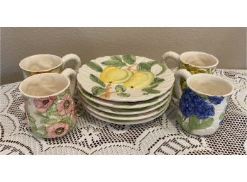 Collection Of Fleurs Du Jour By Shaford Including Plates And Mugs