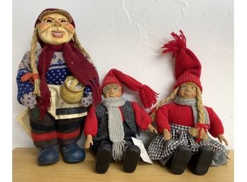 (3) Winter Figurines By Paul Bonner And Christiania GlasMagasin