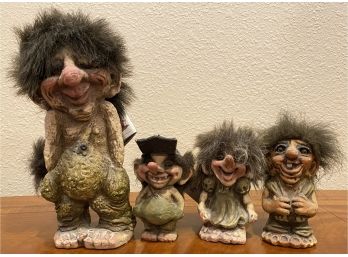 (4) Collectible Troll Figurines Made In Norway