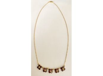 Stunning 18K Gold Necklace With Rubys
