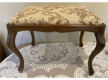 Vintage Floral Upholstered Bench