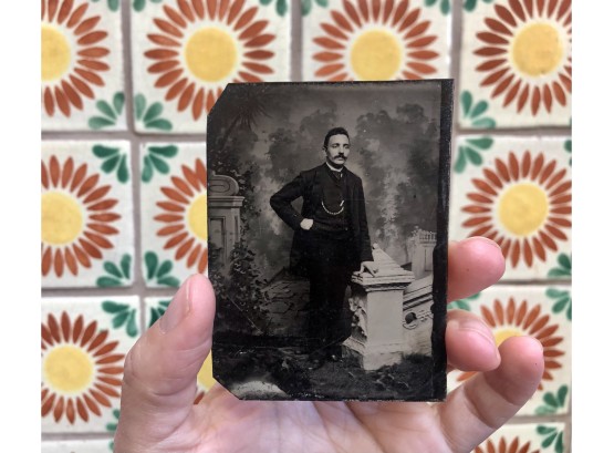 Antique Tintype Photograph Of Dapper Man