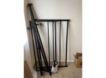 Black Metal Full Size Bed Frame With Wheels