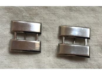 Rare Vintage Sterling Captains Bars Collar Pins Marked General Insignia NY