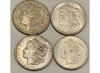 1921 Set Of Four U.S. Morgan Silver Dollars