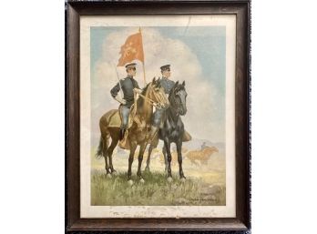 Edwin John Prittie 1912 Oil On Canvas Print Mounted Field Artillery Officers