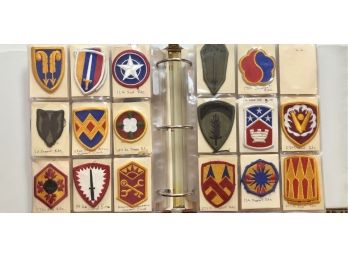 Collection Of Vintage Military Patches In Binder