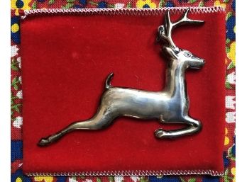 Gorham Christmas 1973 Sterling Silver Christmas Reindeer Stamped With Box