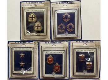 Collection Of 5 N.s. Meyer Insignia Unopened Vintage Military Lapel Pins