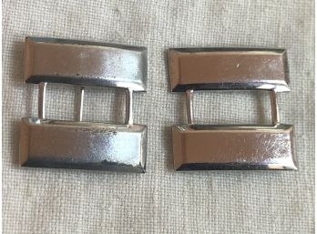 Rare Vintage Captains Bars Collar Pins Marked Sterling