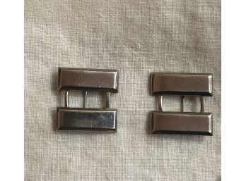 Rare Vintage Captains Bars Collar Pins Marked Sterling