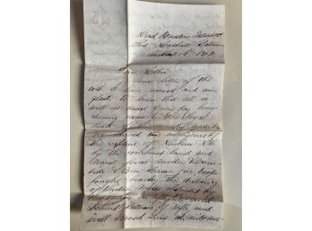 Hand Written Civil War Letter From C.Hopkins To His Mother Dated March 20th, 1862 'Our Troops Fought Bravely'