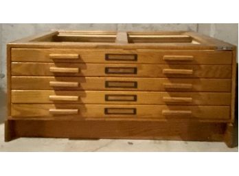 Vintage Wood Printers Drawers File Cabinet