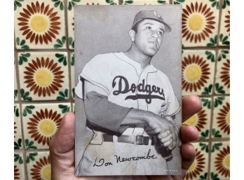 Don Newcombe Dodgers Exhibit Card Shaking Hands 1947