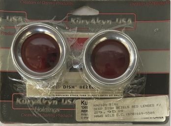 Kuryakyn Deep Dish Bezels With Red Lenses Marked KA2109