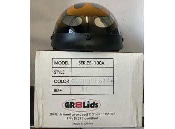 GR8lids XL Chrome Flamed Helmet