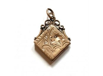 Vintage Tiny Beautiful Gold Engraved Locket Pendant With Initials F.A.B