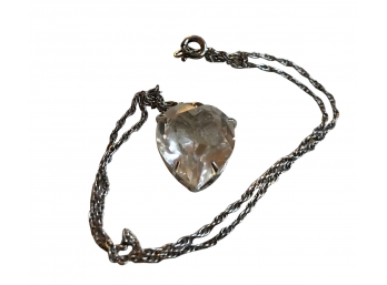 Heart Shaped Glass Stone On Chain