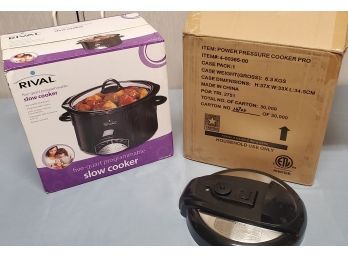 Power Pressure Cooker Pro & Rival Crockpot Both New In Box