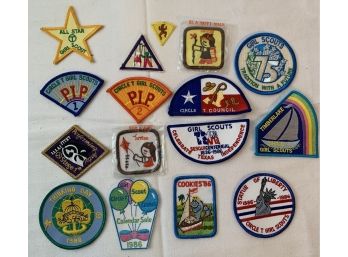 Assorted Vintage Girl Scout Badges Including Camping, Cookies, Stage & More