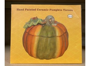 Hand Painted Ceramic Pumpkin Tureen