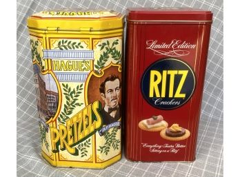 Two Vintage Snack Tins