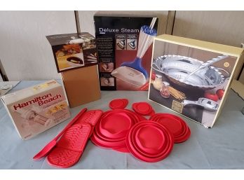 Household Items Deluxe Steam Mop,  Lenox Pasta Bowl Set, Wolf Gang Puck Cutlery All NIB And More