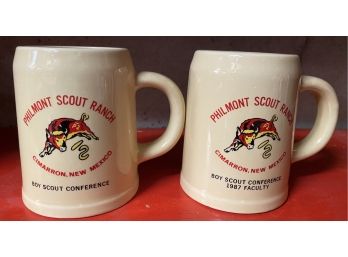 Two Filmont Boy Scout 1987 Conference Mugs