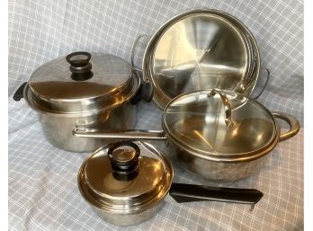 Lot Of Kitchen Pans Including Stainless Steel Diffusal Pot