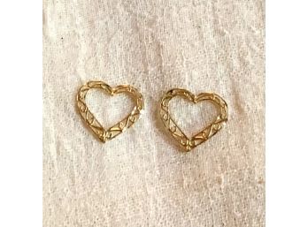 2 Gold Heart Charms