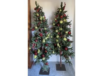 (2) Faux Christmas Trees