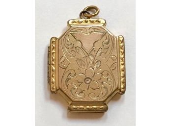 Small Engraved Gold Locket