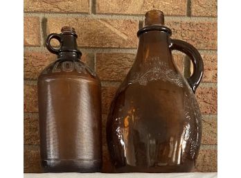 Vintage Amber Glass One Gallon Jug With Clorox Bottle