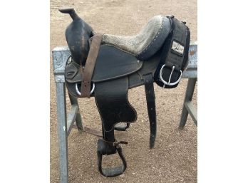 Saddle With Saddle Blanket And Accessories