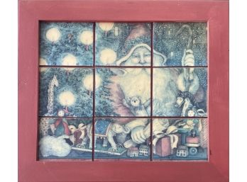 Jay. Buck Baldwin 1996 Christmas Textile Art In Frame