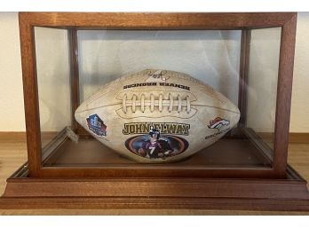 Denver Broncos 1983-1998 John Elway Commemorative Football In Case