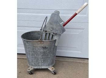 Vintage Metal Deluxe Mop Bucket