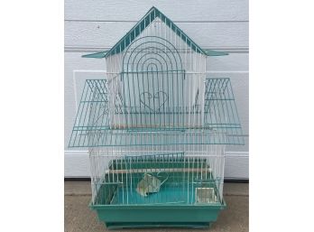 Small Heart Bird Cage With Plastic Base