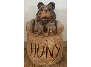 Hand Carved Wood 'huny' Bear