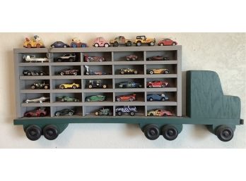 Wooden Toy Car Wall Display Truck With Toy Cars