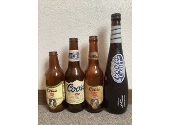 Lot Of 4 Vintage Coors Bottles