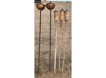 (5) Assorted Tiki Torches